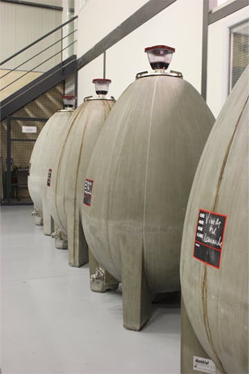 Concrete egg vat, wine vinification